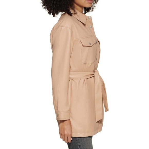 Levi's Women's Faux Leather Belted Shirt Jacket - Picture 4 of 14